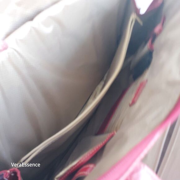 Large Buxton Euro Tote Red Leather Laptop Accessories Shoulder Bag Briefcase - Picture 4 of 11